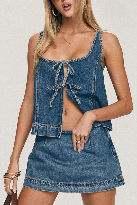 Daphne Denim Set (Top + Skirt)