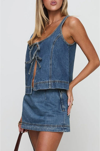 Daphne Denim Set (Top + Skirt)